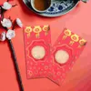 Envoltura de regalo 10 PCS Dinero de la suerte para atraer la riqueza Dragón Moneda Paquetes rojos Año Linterna Monedero Sobre chino Perla Papel Bolsillo