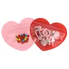 Sacchetti richiudibili in plastica piatta con chiusura a zip a forma di cuore, trasparenti, per San Valentino, caramelle, gioielli, regali, buste per riporre forcine