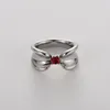French Niche Light Luxury Design Garnet Ring Womens Fashion 2024 New High-End Texture Charm Jewelry Trend Banquet