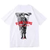 Vlone Original Design Men's T-shirts Vlone Logo Summer Cartoon Collarless Short Sleeve Letter Löst mångsidiga toppar T-shirts Pink Black White Red 146