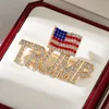 2024 Trump Diamond Broche Broche Americano Republicano Campanha Pin comemorativo Distintivo