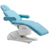 Lyxig vit PU -läder 3 Motor Beauty Salon Massage Table Electric Lash Bed with White Base and Technician Chair