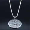 Stainless Steel Witchcraft Vortex Necklace Silver Color Viking Triskelion Celtic Knot Spiral Triskele Jewelry N7062S02 240311