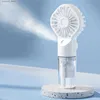 Electric Fans Mini portable silent humidifier office desk small fan silent spray fan charging handheld office water-cooled spray fanY240320