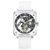 Zegarstka Aesop przezroczysty turbillon zegarek dla mężczyzn szkielet mody sportowy Sapphire Wodoodporny mechaniczny automatyczny zegarek