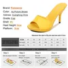 Kleid Schuhe 2021 Sommer Frau Slipper Feine Ferse 9 cm Wasserdichte Rutschen Sandale Schwarz Plattform Unten Sexy Weibliche Flache Mund pumpen H240325