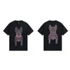 ファッションデザイナーTシャツメンズシャツ夏のラウンドネックシャツルースカジュアルコットン漫画子犬パターン印刷