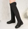 Botas Enmayer 2024 Sapatos femininos na neve botas em volta do dedo do pé Slipon Overtheknee Snow Boots Square Women Boots Winter 3443