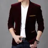 Autum veludo vestido de casamento casaco masculino blazer jaqueta moda casual terno jaqueta palco dj masculino negócios blazers traje homme 240313