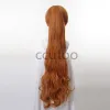 Wigs ccutoo Thumbelina wig 100cm Long Curly Synthetic Hair Cosplay Costume Wigs Chip Ponytail + Free Wig Cap