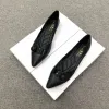 Lägenheter Single Shoe Women 2023 Spring Shallow Mouth Flat Heel Soft Soled Bean Shoes Matchas med bekväma damskor Mjuka skor