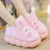 Tallgarna Fashion Girls Kawaii Bunny Slippers With Ears High Platform Liten flicka Ökar höjdskor inomhus korta plysch varma tofflor