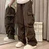 Pantalons pour hommes Pantalons de travail pour hommes Cargo élégant avec plusieurs poches Coupe ample Taille élastique Streetwear à la mode pour Hip Hop