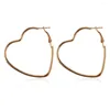 Hoop Earrings Simple Howllow Heart For Women Trendy Korean Style Oversized Party Jewelry Accessories Gifts Cool Things