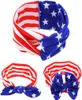 Fascia per capelli con bandiera americana Fascia per capelli annodata per il Giorno dell'Indipendenza del 4 luglio con fiocco in Gair Accessori per capelli con bandiera americana7662987