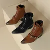 Buty jesień/zima oryginalna skórzana skórzana but buty butów butów mody klamra paska krótka dla ręcznie robionego dużego rozmiaru