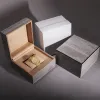 Boîtiers personnalisables avec Surface de vernis de cuisson de haute qualité, boîte de montre marron, boîtier de montres gris, boîtes pour organisateur de bijoux cadeaux