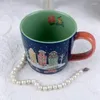 Tassen Weihnachtsbaum Graffiti Keramiktasse Grünes Jahr Geschenk Milch Kaffeetassen Kawaii Teetasse Küchenzubehör