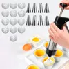 Moldes de cozimento Pressione a pistola de biscoito Stainless Stone DIY Maker com 13 discos 8 bocais de gelo para fazer e decorar biscoitos