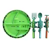 Eco Friendly Creatively Kids Dining Tool Set Pp Spoon Fork Knife Car Cutlery Dinneractive For Bulldozer Tableware y240315