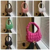 Shoulder Bags Plaid Bubble Bag Lightweight Korean Style Fold Cloud Handbag Mini Tote Storage Outdoor