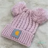 Gorro tejido de diseñador para niños y niñas, gorros bonitos para niños, gorros cálidos con pompón, gorro de invierno para niños