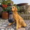 ソーラーシミュレーションアニマルライトアウトドア防水樹脂犬の彫像は、パスウェイヤードガーデンワイルドライフデコレーション240320のナイトライトを導いています