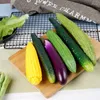 Decorative Flowers 1pcs Simulated Vegetable Model Soft Gum Size Balsam Pear Towel Gourd Cucumber Eggplant Corn Lotus Root Ornaments