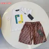 F designerkläder set baby flickor pojkar shorts kjol blommor bokstav set barn lyxig original etikett set tjej barn klassiska kläduppsättning brev ärm