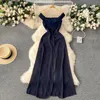 Casual Dresses Foamlina Summer Women Sexy Off Shoulder Slash Neck Sleeveless Slim A Line Chiffon Patchwork Front Split Birthday Party Dress