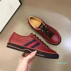 men womens casual shoes canvas sneaker lace-up Green and red Web stripe shoe Embroidered Luxurys Designers Flat mens sneakers size 34-46