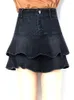 スカート夏の女性デニムショーツスカートファッションハイウエストフリルウルトラミニ