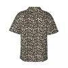 Men's Casual Shirts Glitter Cheetah Spots Vacation Shirt Male Glam Champagne Leopard Print Hawaii Graphic Classic Oversize Blouses