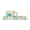 Tazas Nordic Ins Forma de ojo Taza de café de cerámica Adornos Hogar Sala de estar Cocina Té de la tarde Juego de platos Artesanía