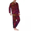 Vêtements de nuit pour hommes Rainbow Sugar Skull Automne Abstract Print Esthétique Oversize Pyjama Set Hommes Manches longues Soft Room Design Home Suit