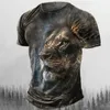 Abiti da uomo A1342 Stampato a maniche corte Street Shoot Top oversize Moda Abbigliamento casual T-shirt da uomo Lion Abbigliamento sportivo