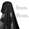 Abbigliamento etnico Sciarpa hijab in chiffon istantaneo con sottocappuccio tinta unita pullover elastico basic foulard sottile protezione solare traspirante avvolgente per la testa