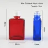 Flasche, 20 x quadratische, bernsteinfarbene, transparente, schwarz-blaue Glasflaschen, 30 ml, 1 Unze E-Flüssigkeit, Parfüm, ätherische Öle, Flaschen, Behälter mit Aluminiumverschluss