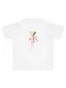 Camisetas femininas T-shirt Women Summer Summer Wine Glass Cow Print Thort Manves Crew Croft Tops Casual Baby Tee para estética de streetwear