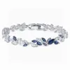 Bijoux de luxe Swarovskis Bracelet cristal élément romantique mode feuille goutte d'eau Bracelet frais oeil de cheval feuille pétale Bracelet femme