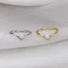 Bague ouverte en perles françaises Ancient Cat Ning pour femmes, anneau tendance INS minimaliste en forme de V, hiver 2024