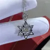 Pendants Geoki 925 Sterling Silver Passsed Diamond Test 1 Ct D Color VVS1 Moissanite Gold Snowflake Pendant Necklace Luxury Jewelry