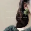Dangle Earrings 2024 Green Plush Sweet Temperament With Resin Autumn/Winter Christmas Atmosphere Tredny Female Jewelry