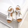 Sandals Shoes For Women 2024 Fish Mouth Women's Zip Casual Fashion Solid Square Heel
