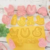 Moules de cuisson 8pcs / Set Cartoon Baby Thème Cookie Cutters Pressable 3D Biscuit Moule Pâte Timbre Mini Gaufrage En Plastique Outils De Bricolage