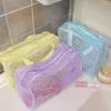 Förvaringspåsar 1 st transparent väska resor kosmetisk arrangör praktisk bär badrum vattentät blixtlås tvätt
