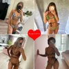 Kvinnors badkläder Sexig brasiliansk thong bikini felfri baddräkt kvinnor 2024 Ny bandad leopard baddräkt mini bikini set sommarstrand kostym baddräkt j240319