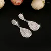 Boucles d'oreilles pendantes de luxe en cristal autrichien pour femmes, grande goutte, accessoires de mariage