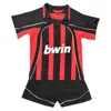 06 07 Shevchenko Retro Kids Kit Soccer Jerseys Nesta Stam Kaka 'Home Away Football Shirts Kort ärmuniformer