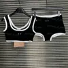 Designer de luxo Mulheres BRA BRA Set Contraste a cor Wirefree Roufey Sexy Sporty Yoga Gym Cropped Singlet Tops Tops Lingerie Sets